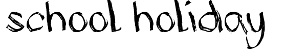 School Holiday font preview
